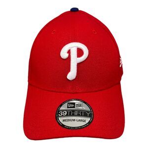New Era 39thirty Philadelphia Phillies Flex Fit Red Baseball Hat Men's Sz‎ M-L